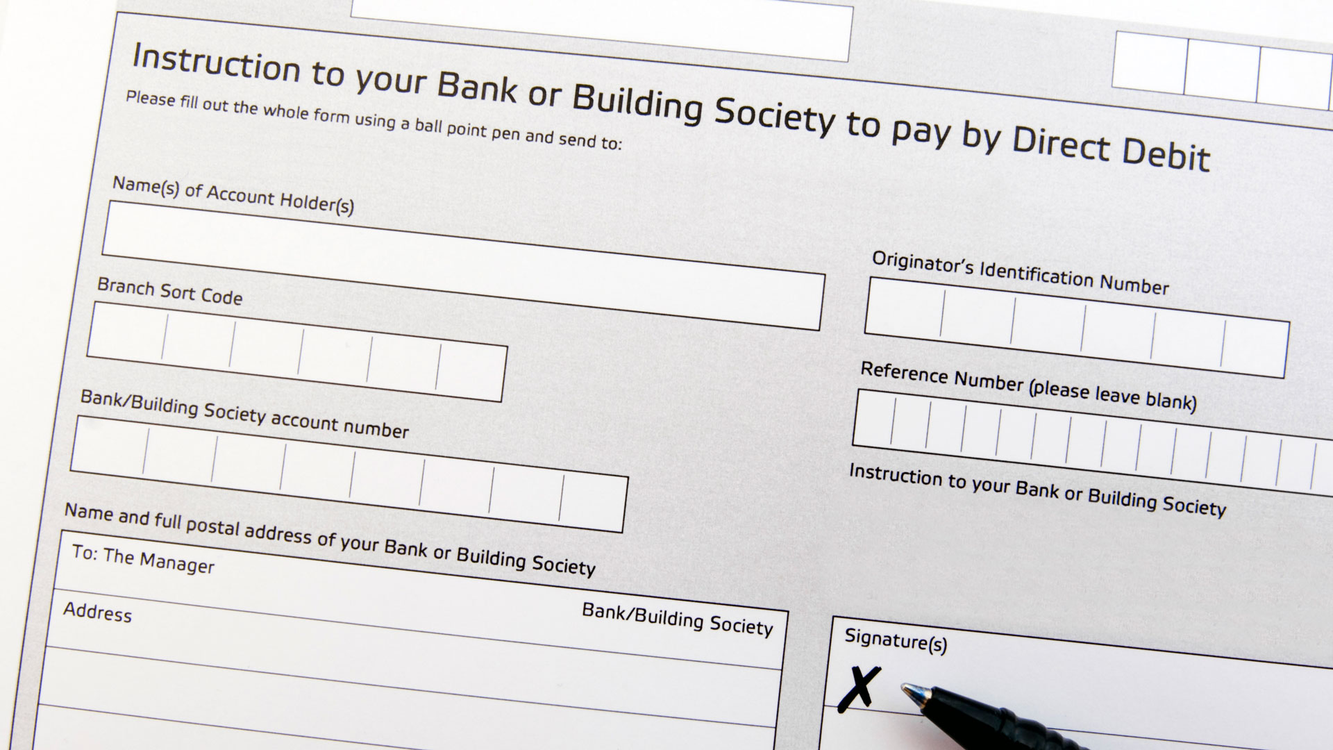 Rent collection sheet, which would be made easier with direct debit